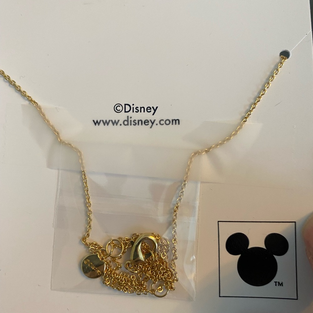 Disney x BaubleBar Gold "Mickey Mouse" Script Necklace - Picture 3 of 4